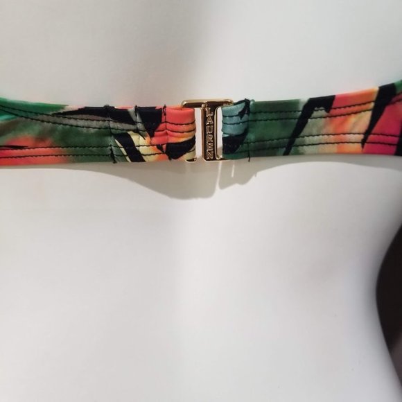 Lauren Ralph Lauren Surplice Underwire Bikini Top   Midnight Tropical Size 10 - Picture 5 of 11